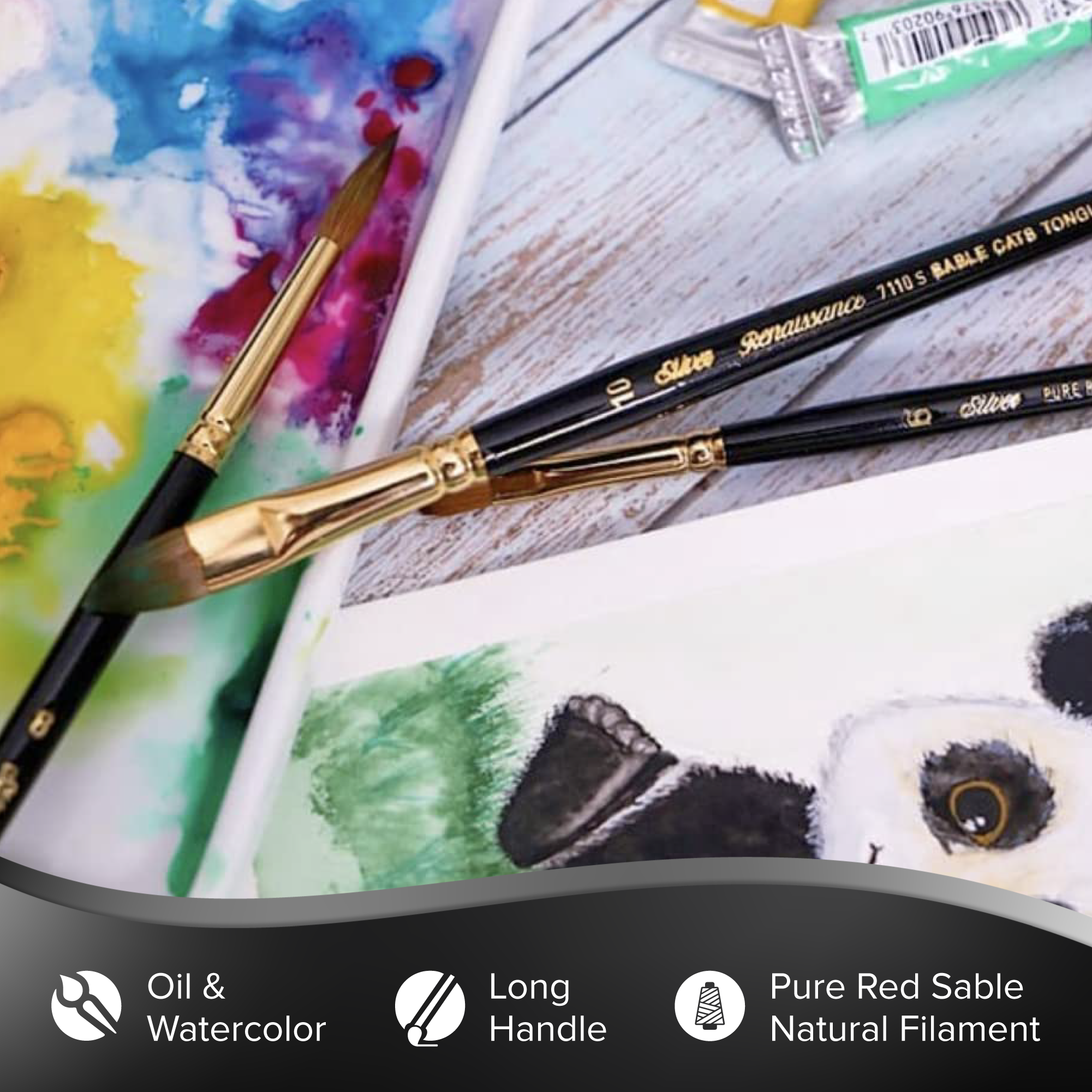 Renaissance® Cats Tongue Paintbrush | Long Handle | 7110