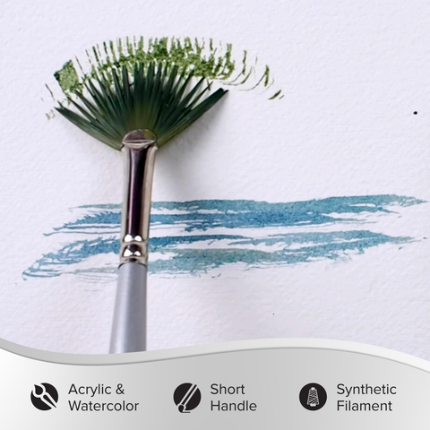 Silverwhite® Fan Paintbrush | Short Handle | 1504S