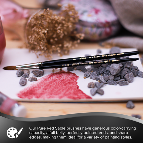 7500S™ Red Sable Round Paintbrush | Short Handle | 7500S