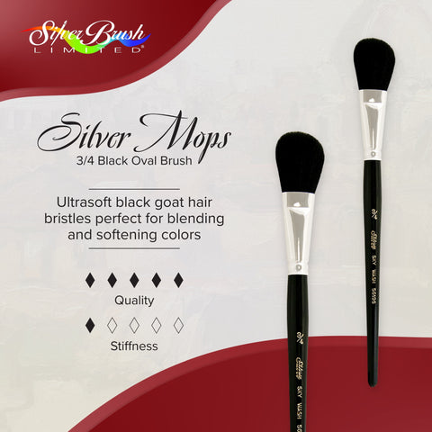 Silver Mop™ Black Oval Paintbrush | Short Handle | 5619S