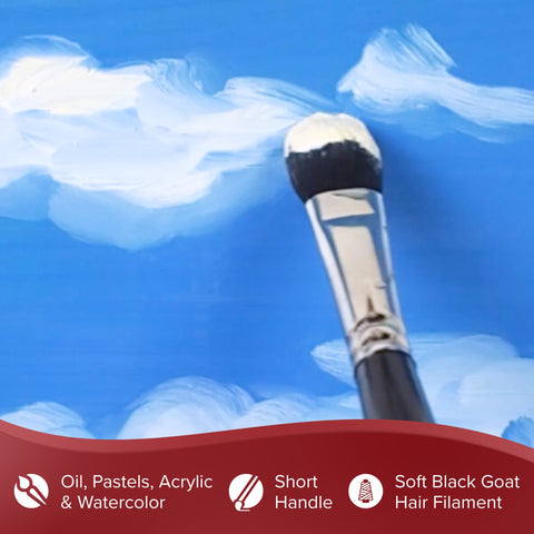 Silver Mop™ Black Oval Paintbrush | Short Handle | 5619S