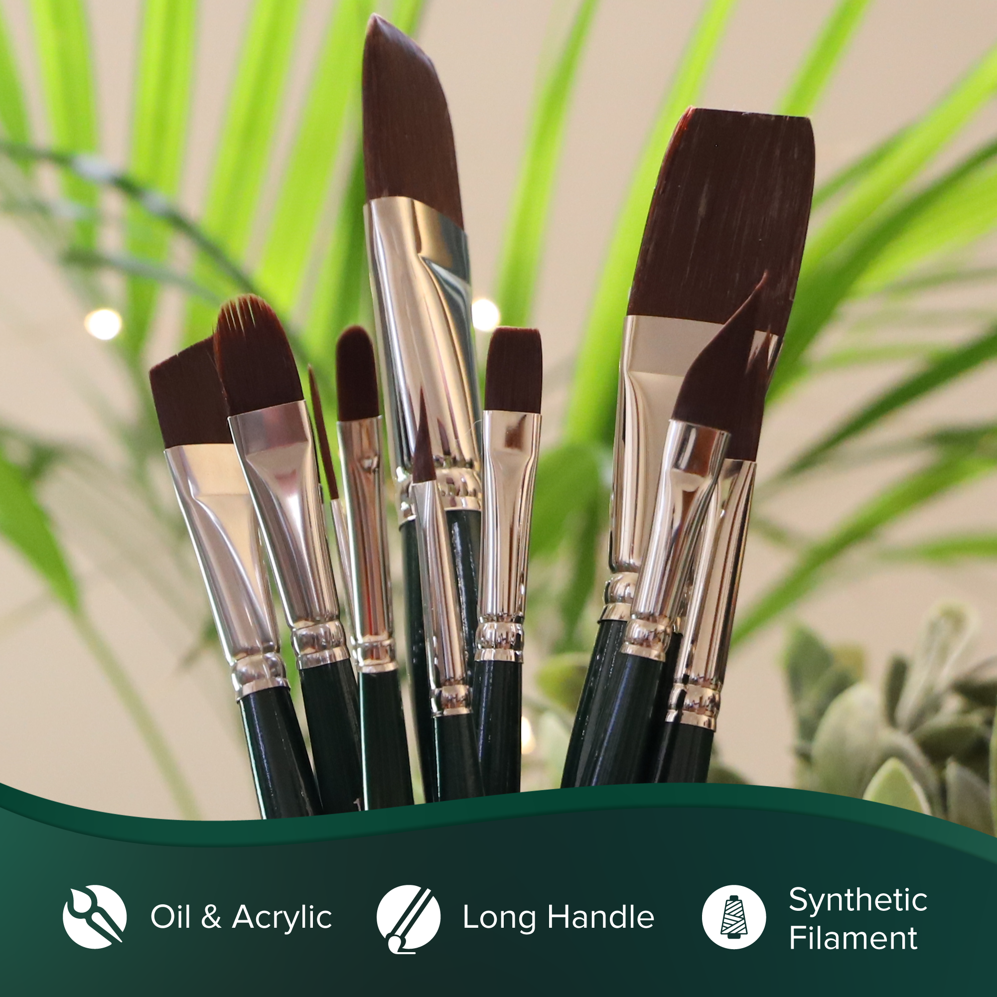 Ruby Satin® Flat Paintbrush | Long Handle | 2501