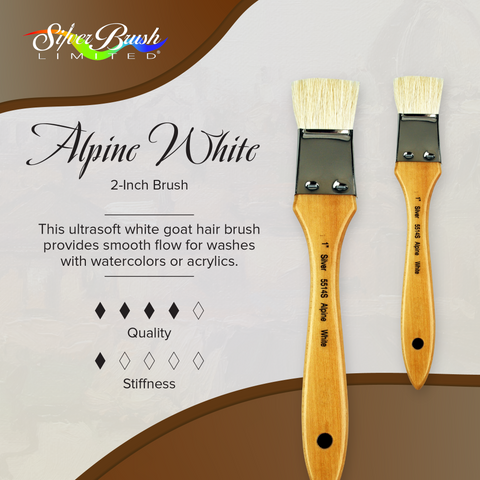 Alpine White™ Wide Wash Blender Paintbrush | Short Handle | 5514S