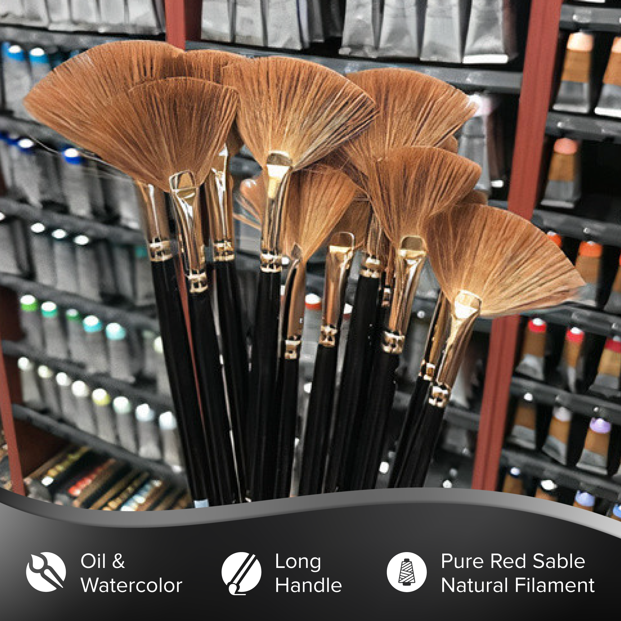 Renaissance® Fan Paintbrush | Long Handle | 7104