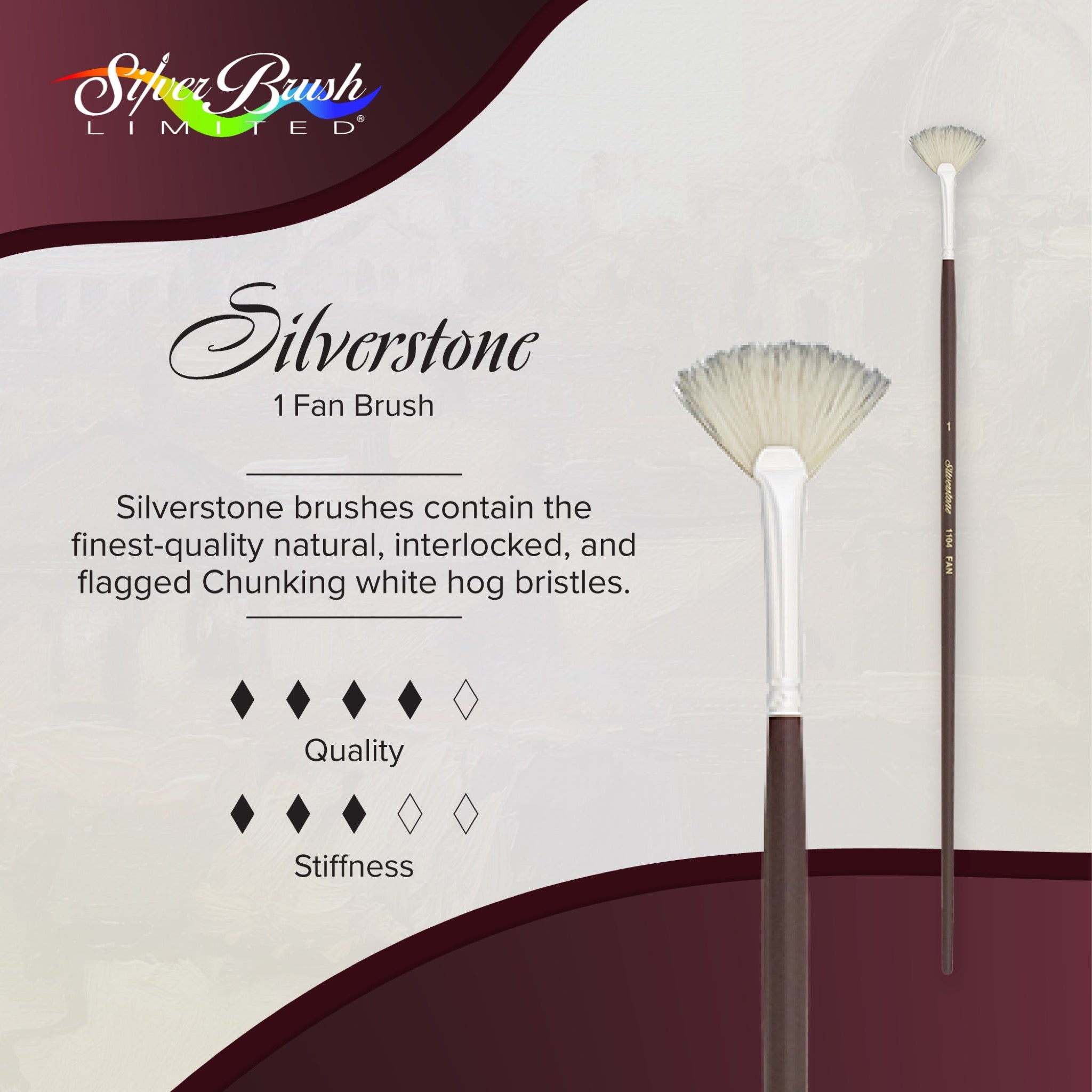 Silverstone® Fan Paintbrush | Long Handle | 1104