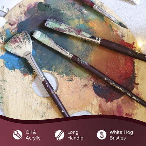 Silverstone® Fan Paintbrush | Long Handle | 1104