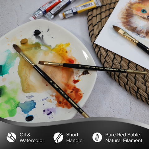 Renaissance® Bright Paintbrush | Short Handle | 7102S