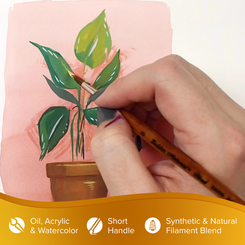 Golden Natural® Round Paintbrush | Short Handle | 2000S