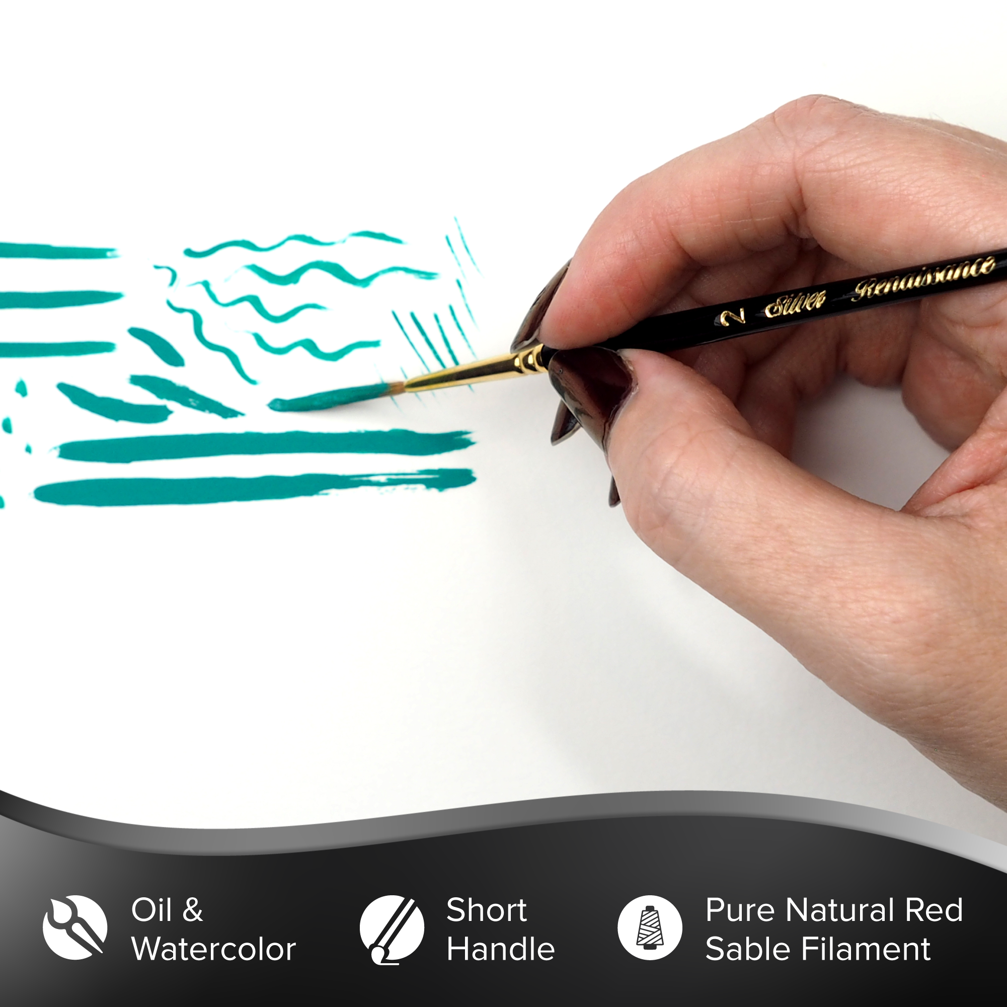 Renaissance® Script Liner Paintbrush | Short Handle | 7107S