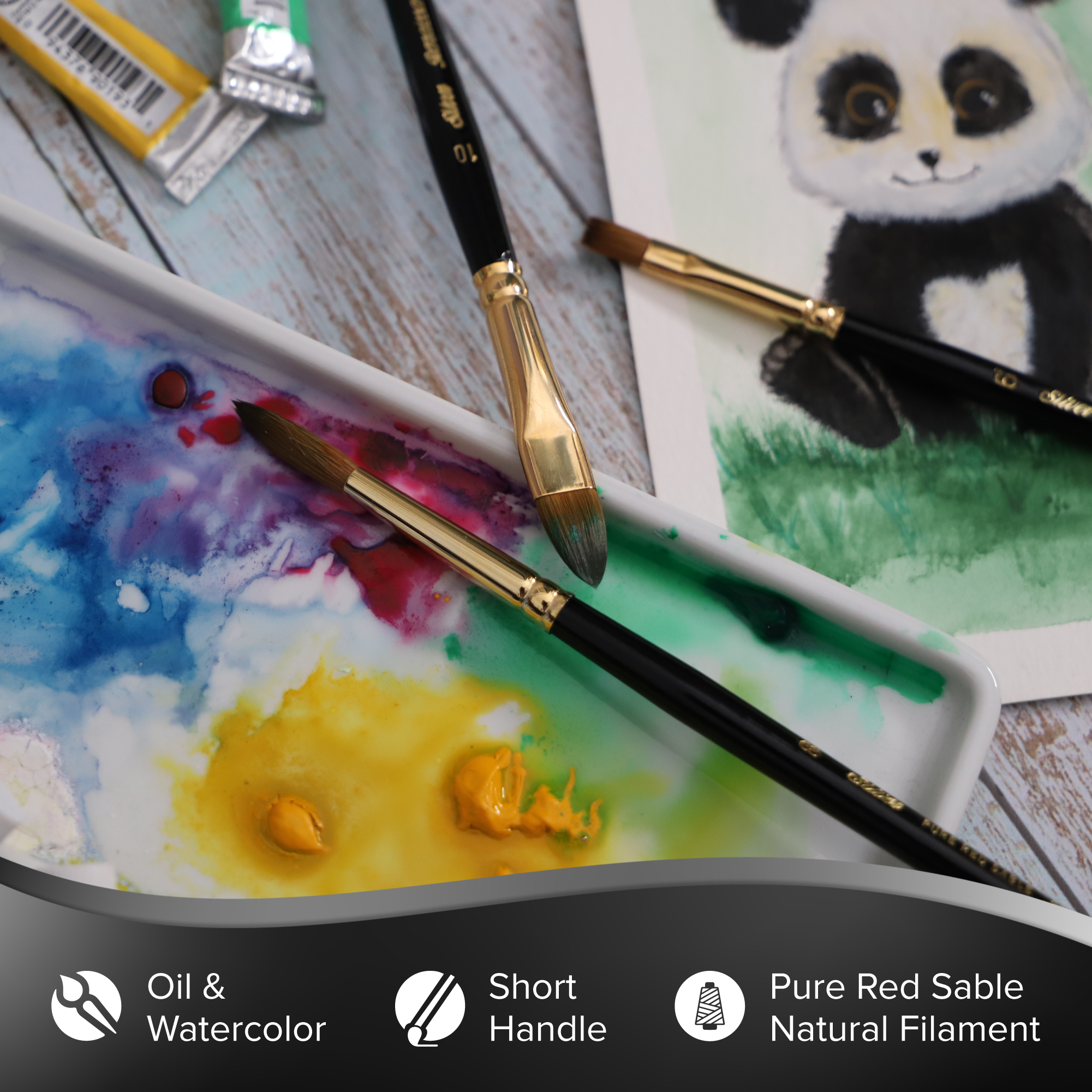 Renaissance® Cats Tongue Paintbrush | Short Handle | 7110S