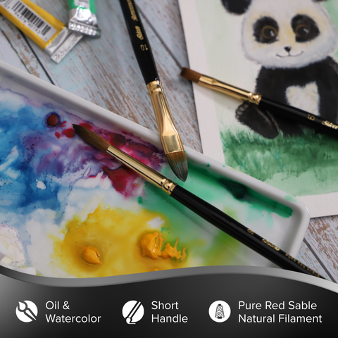 Renaissance® Cats Tongue Paintbrush | Short Handle | 7110S
