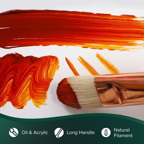 Grand Prix® Long Filbert Paintbrush | Long Handle | 1034