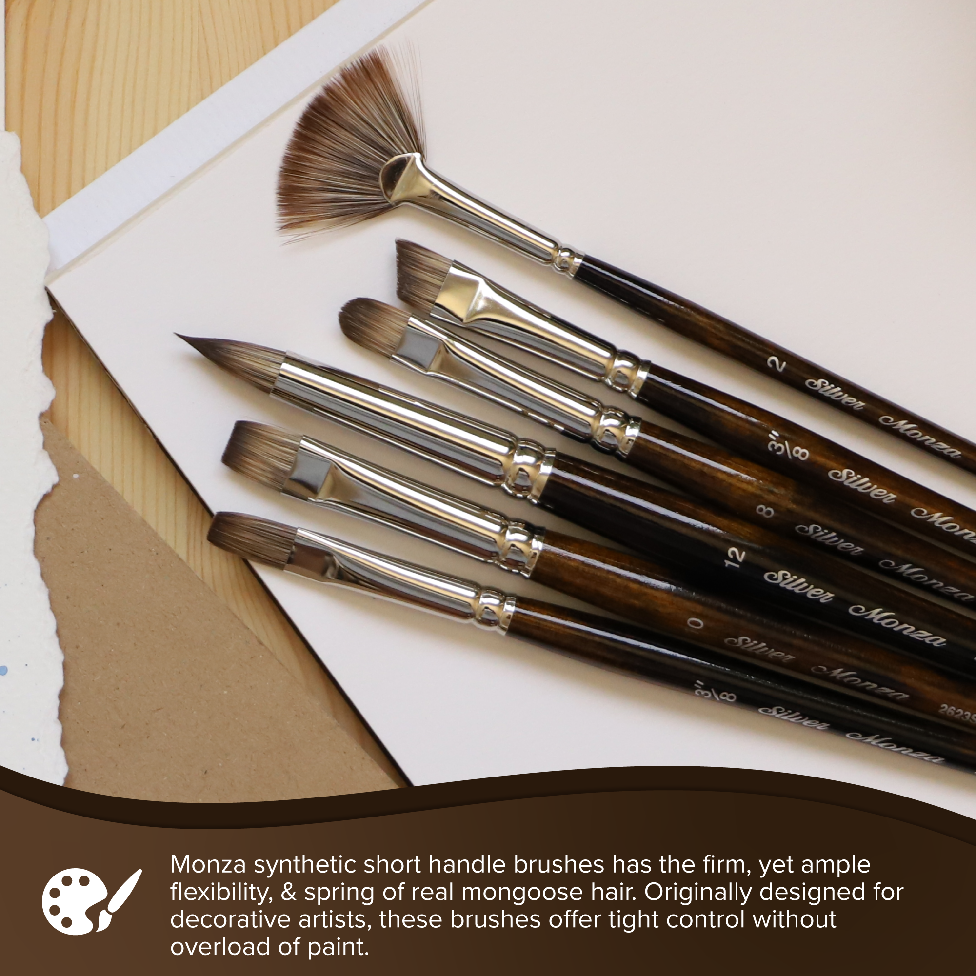 Monza® Short Angle Paintbrush | Short Handle | 2633S