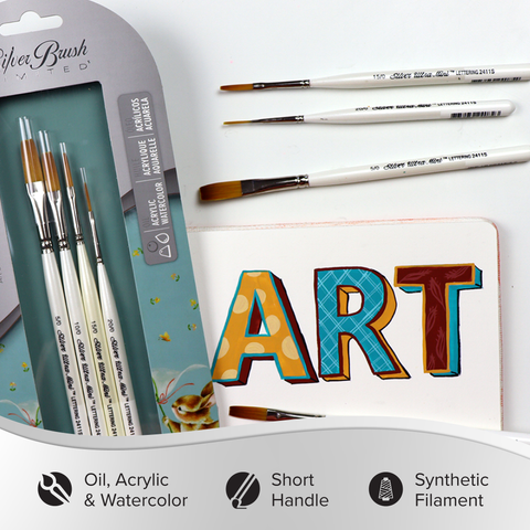 Ultra Mini® 4pc Lettering Set | Short Handle | UMS-2450S