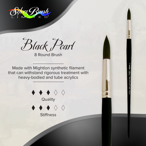 Black Pearl® Round Paintbrush | Long Handle | 6400