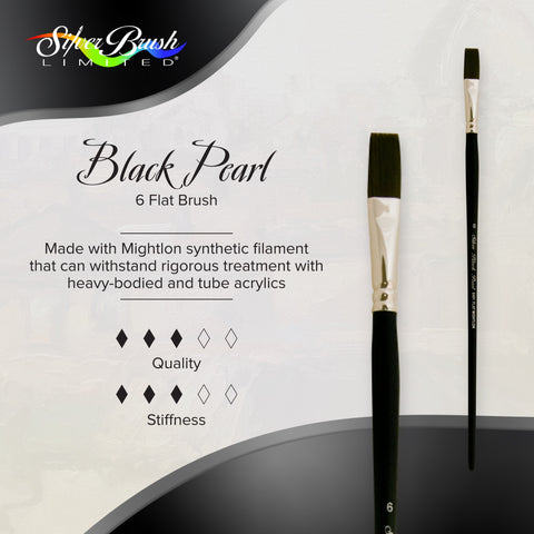 Black Pearl® Flat Paintbrush | Long Handle | 6401