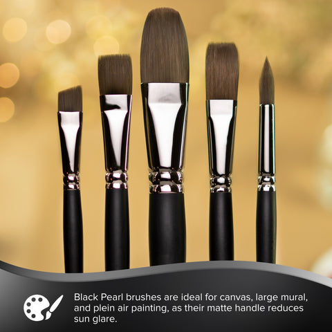 Black Pearl® Flat Paintbrush | Long Handle | 6401