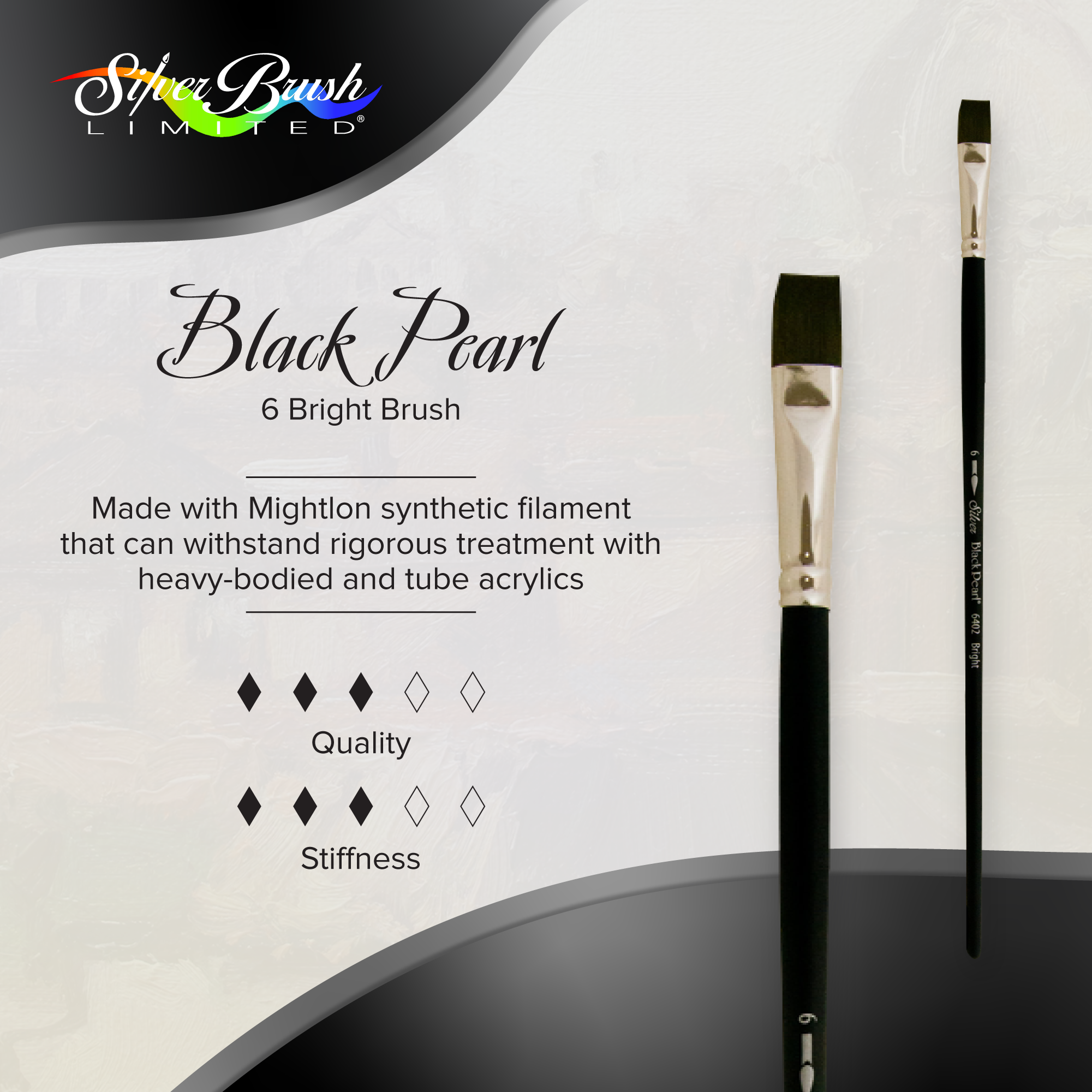 Black Pearl® Bright Paintbrush | Long Handle | 6402