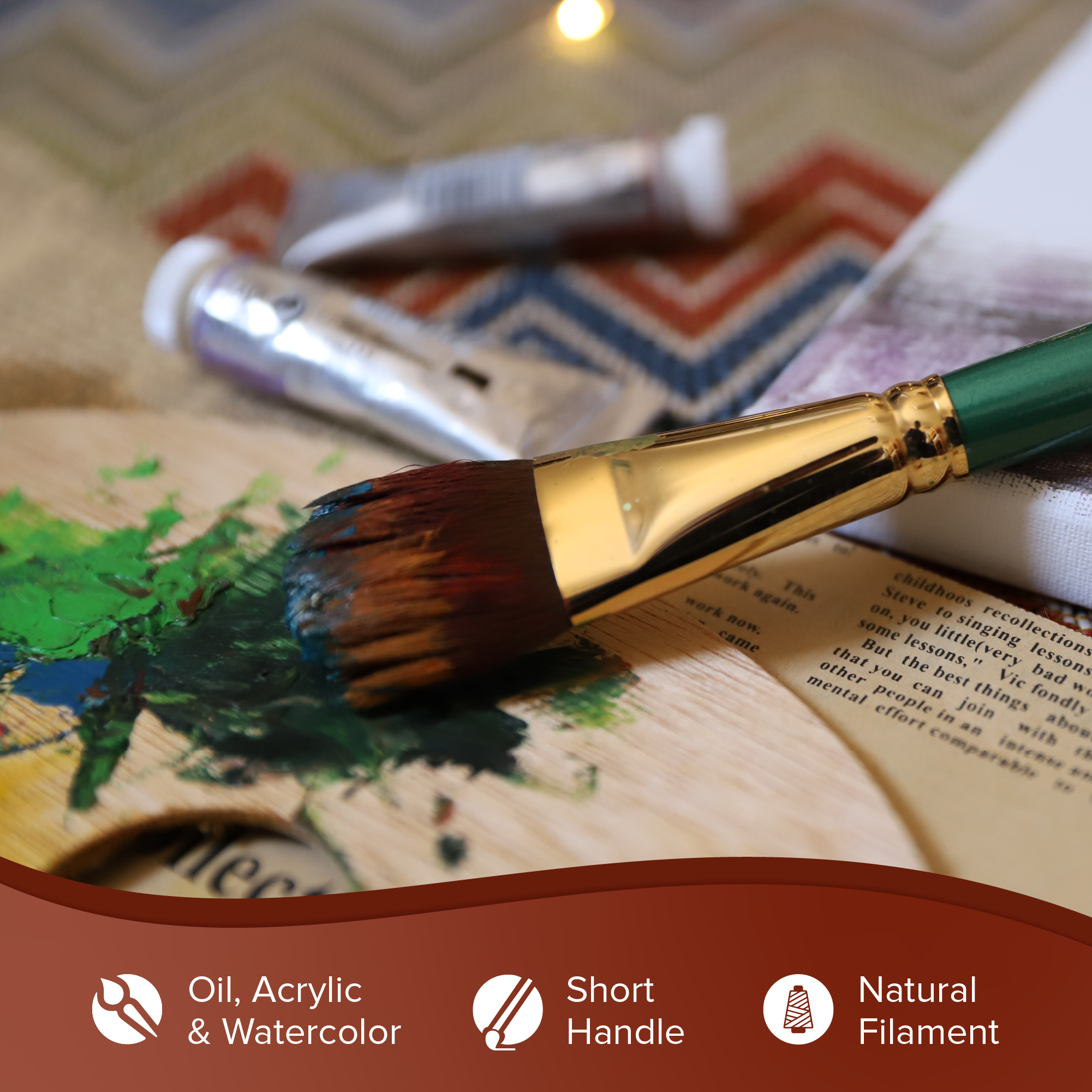 Ultimate Varnish Mop™ Oval Paintbrush | Short Handle | 2303S