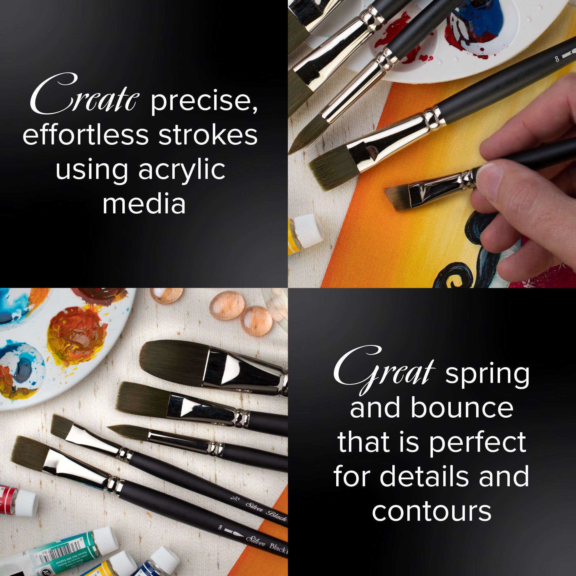 Black Pearl® Script Liner Paintbrush | Long Handle | 6407