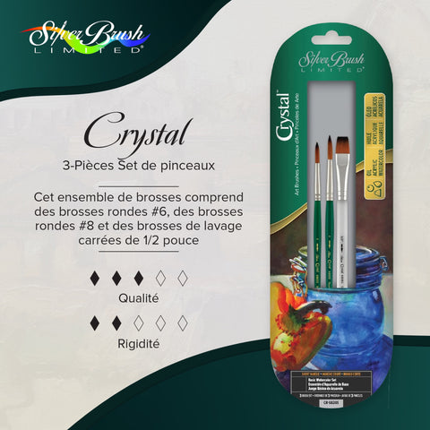 Crystal™ Golden Taklon 3Pc Basic W/C Set | CR-6820S - Basic Acrylic Set