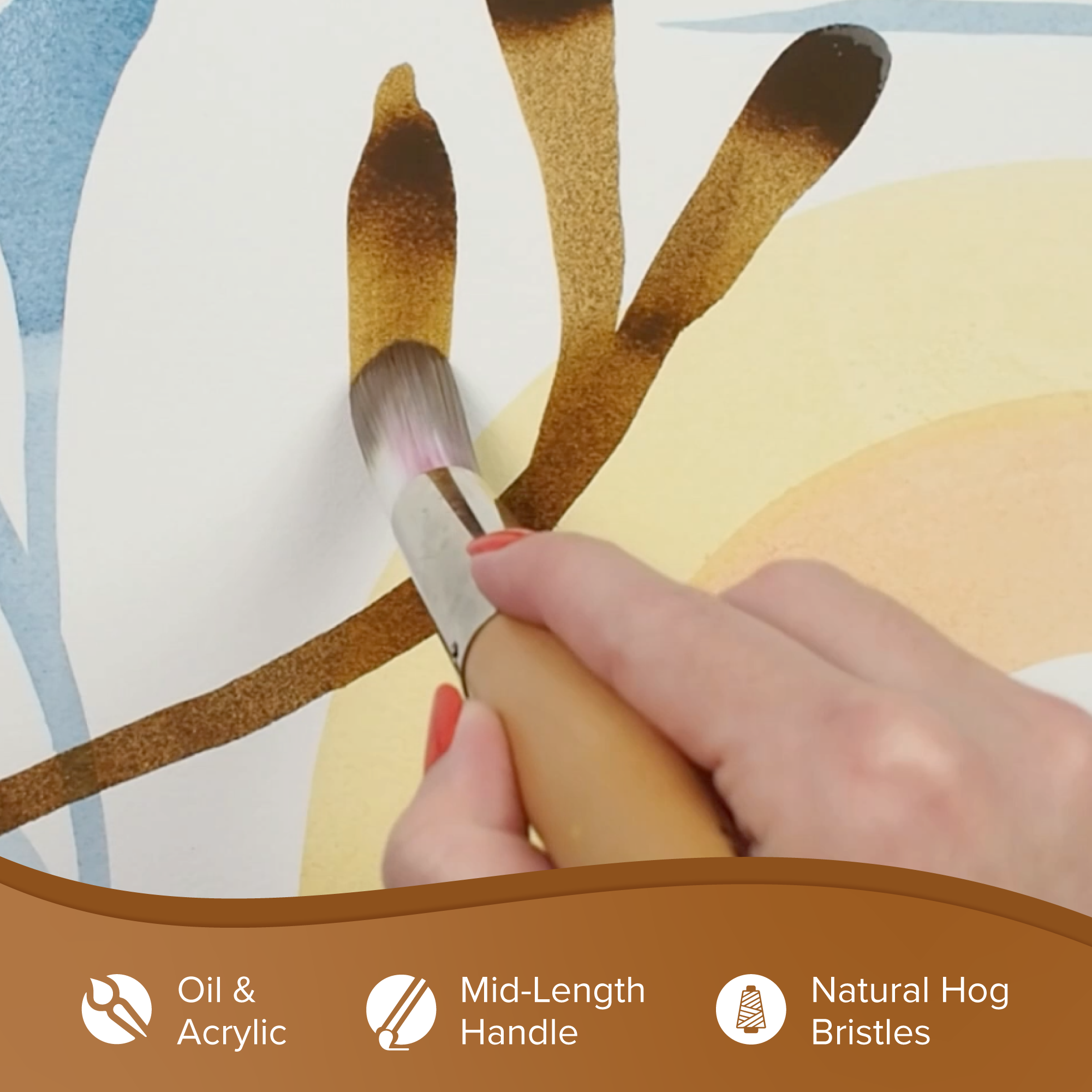 Silver Jumbo™ White Synthetic Round Paintbrush | Mid Length Handle | 8500