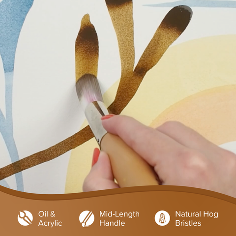 Silver Jumbo™ White Synthetic Round Paintbrush | Mid Length Handle | 8500