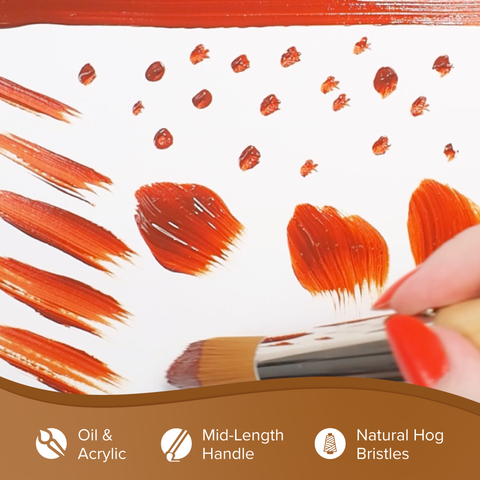 Silver Jumbo™ Golden Taklon Round Paintbrush | Mid Length Handle | 8200