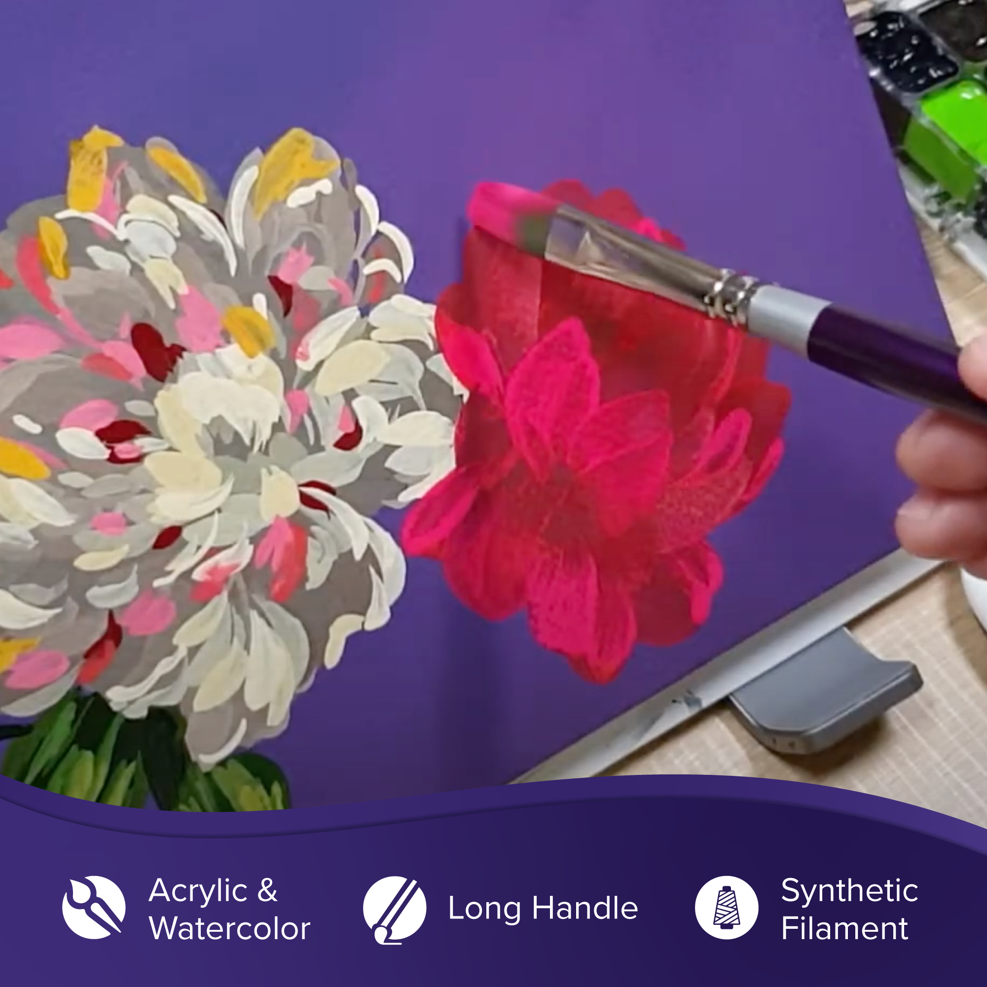 Silver Silk 88® Bright Paintbrush | Long Handle | 8802