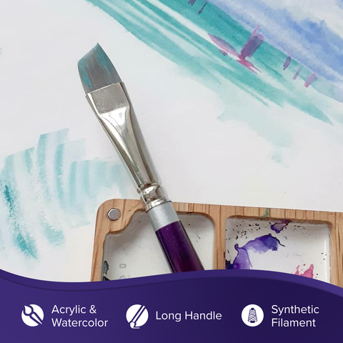 Silver Silk 88® Angle Paintbrush | Long Handle | 8806