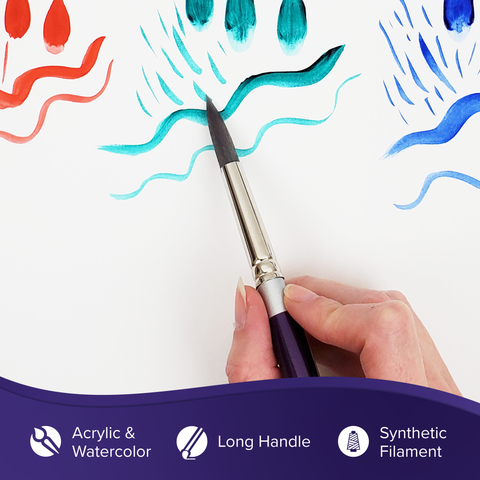 Silver Silk 88® Round Paintbrush | Long Handle | 8800