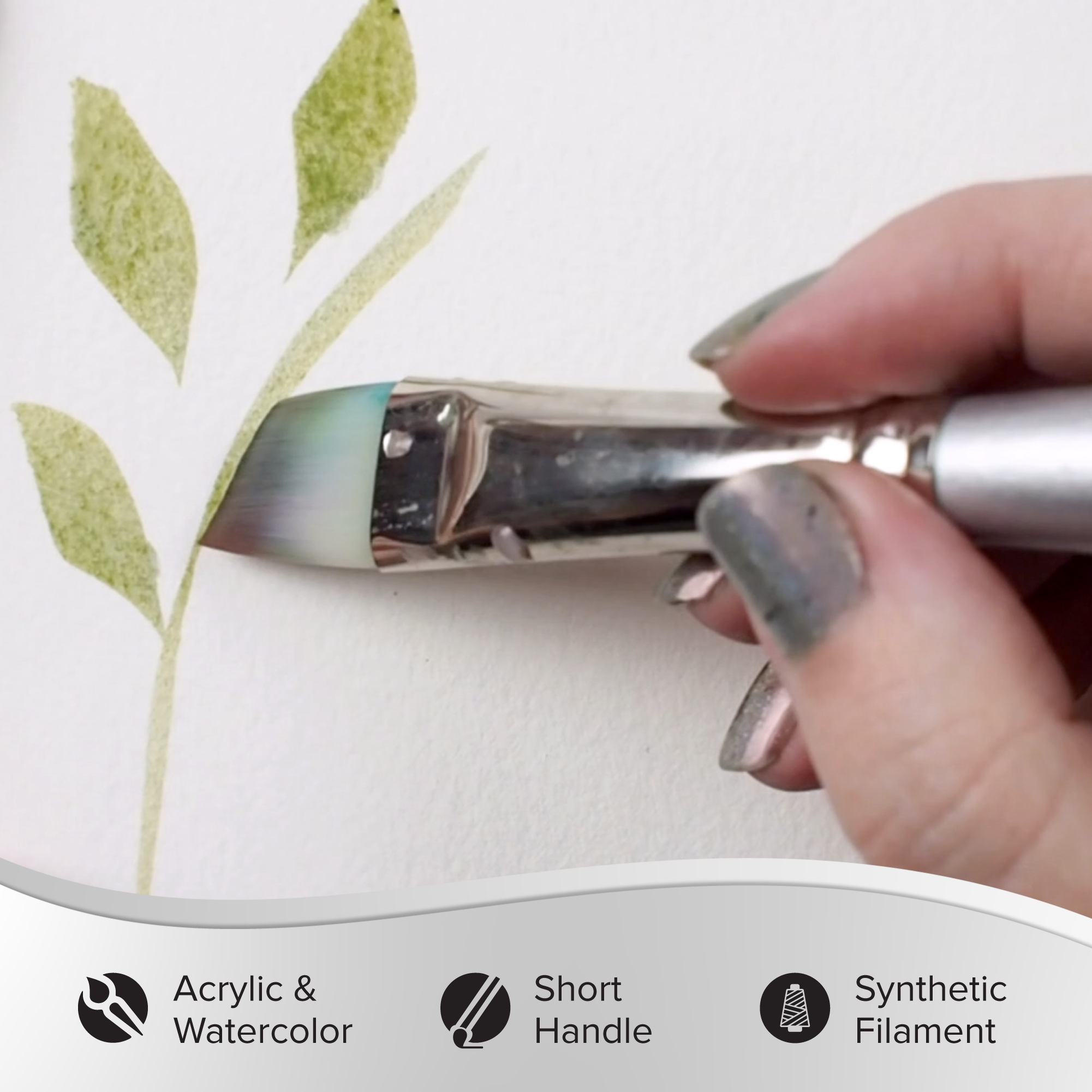 Silverwhite® Angle Paintbrush | Short Handle | 1506S