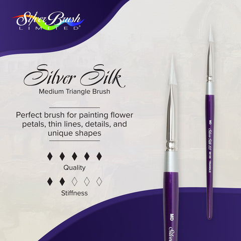 Silver Silk 88® Silver Synthetic Triangle Paintbrush | Short Handle | 8815S