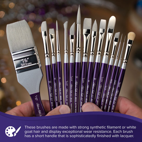 Silver Silk 88® Silver Synthetic Triangle Paintbrush | Short Handle | 8815S