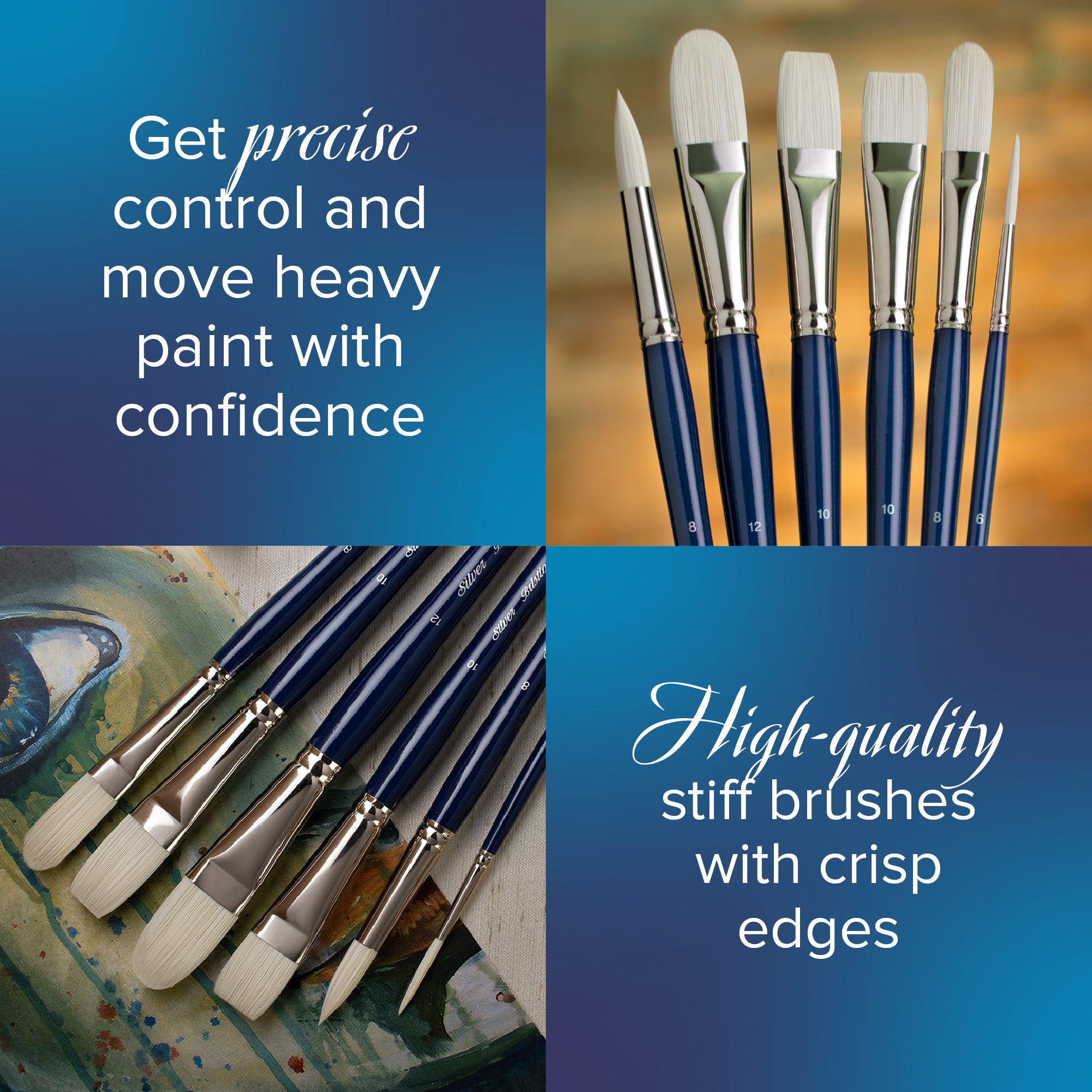 Bristlon® Short Handle Bright Paintbrush | Short Handle | 1902S