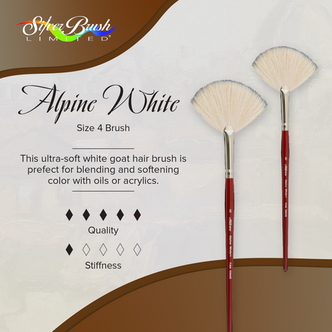 Alpine White™ Fan Paintbrush | Short Handle | 5504S