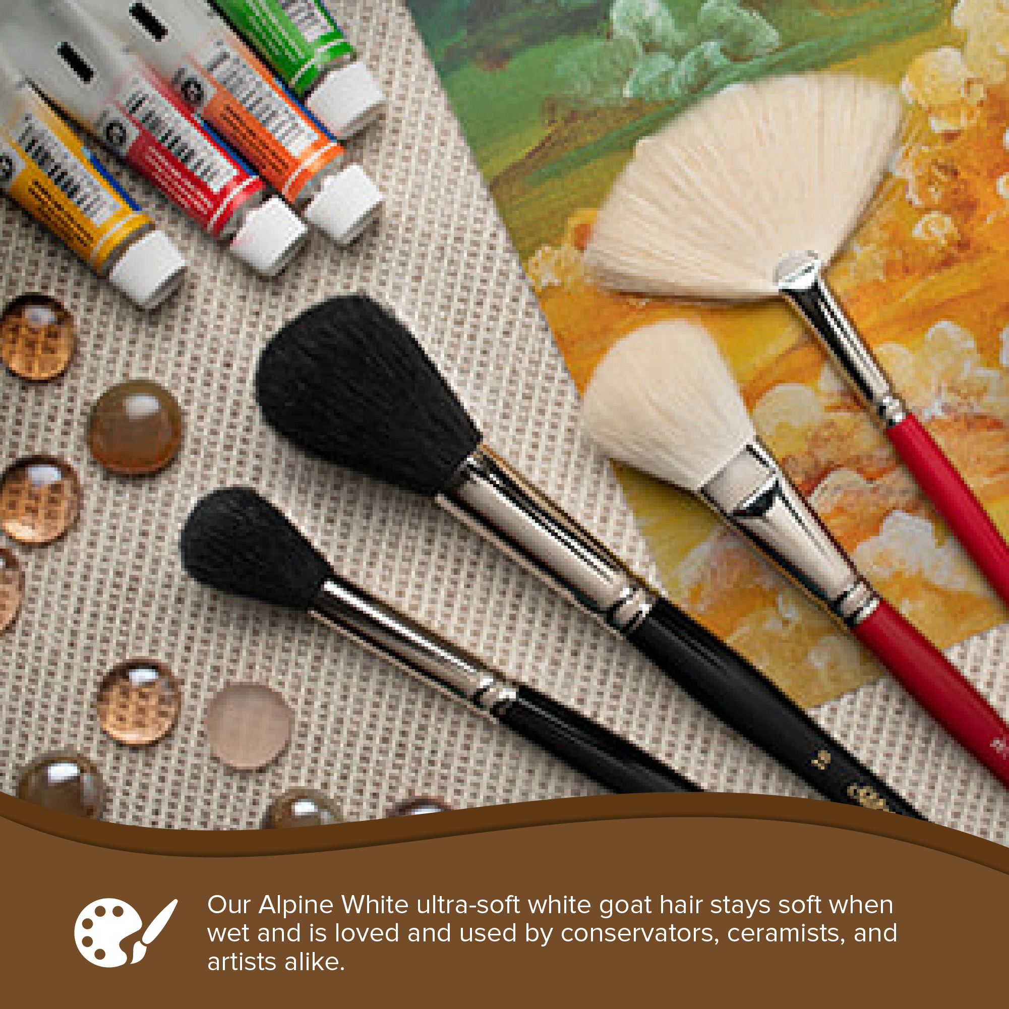 Alpine White™ Fan Paintbrush | Short Handle | 5504S