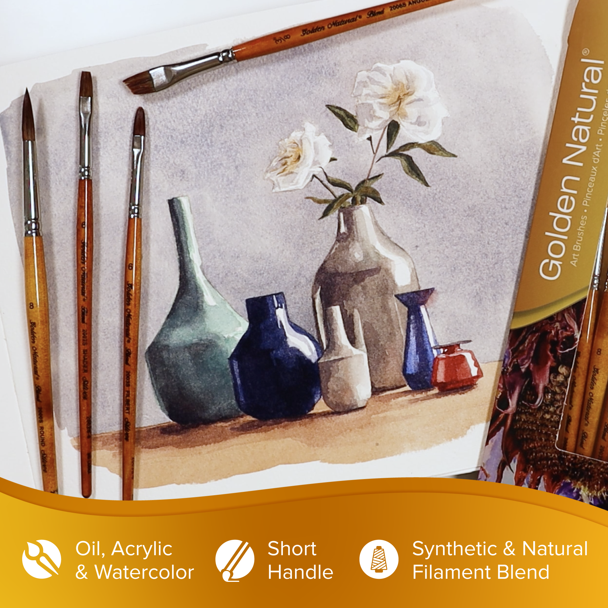 Golden Natural® 4pc Variety Set 4 | Short Handle | GN-2094S