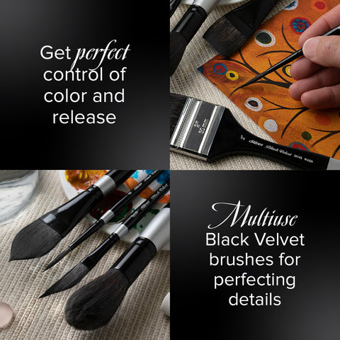 Black Velvet® 3pc Watercolor Beginning Round Set | Short Handle | WC-3205S