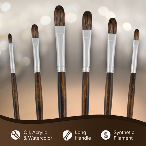 Monza® Short Filbert Paintbrush | Long Handle | 2632