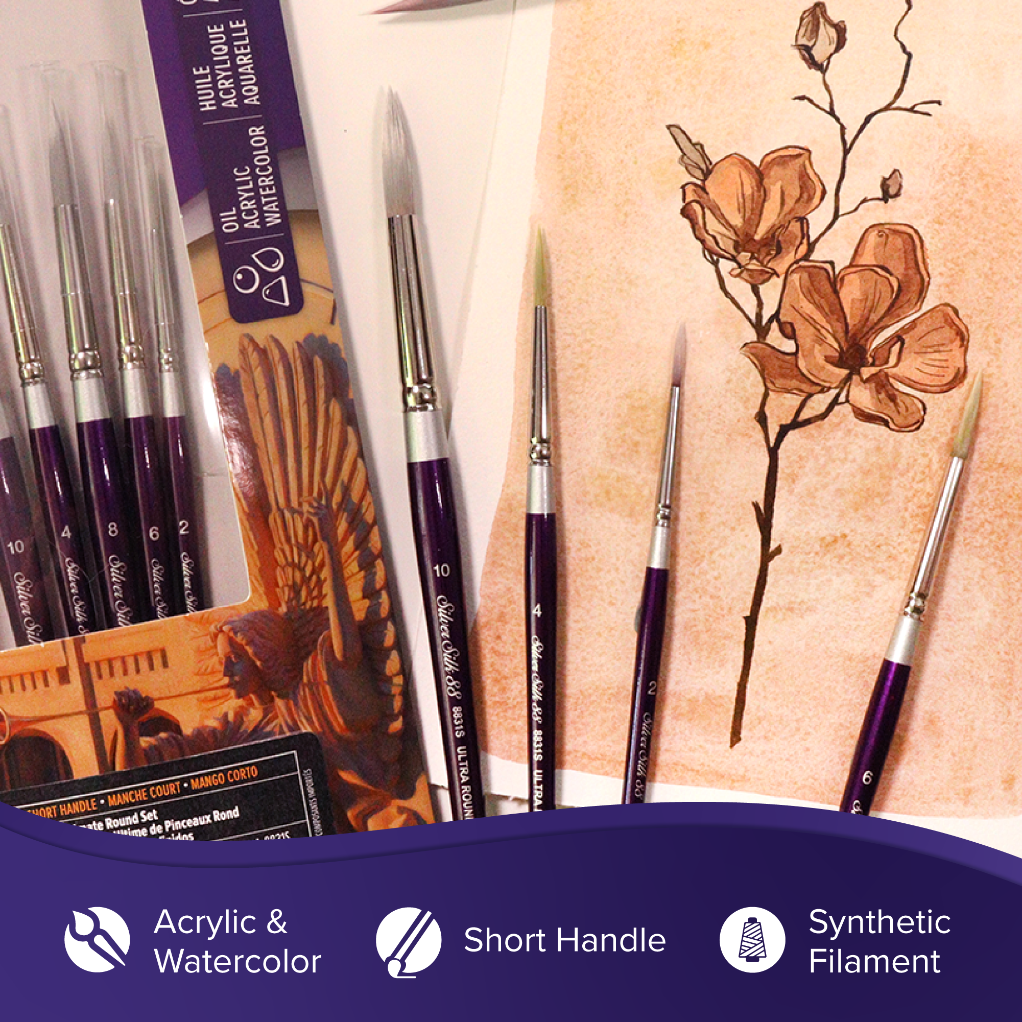 Silver Silk 88® 5pc Ultimate Round Set | Short Handle | SK-8107S
