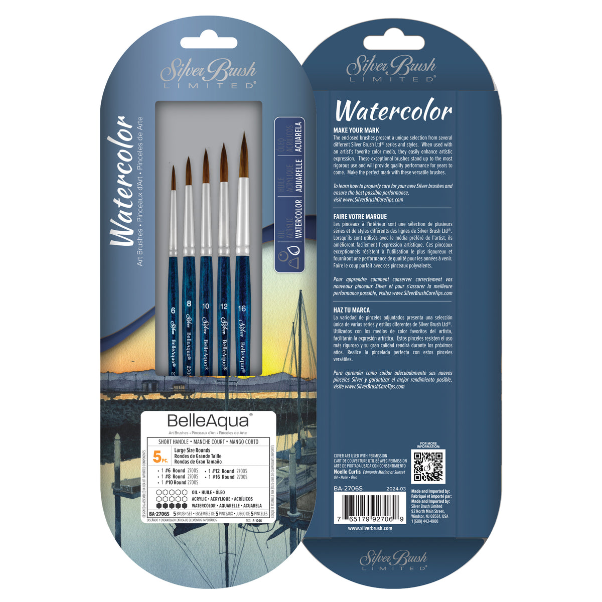 BelleAqua® 5pc Large Size Rounds Set | Short Handle | BA-2706S