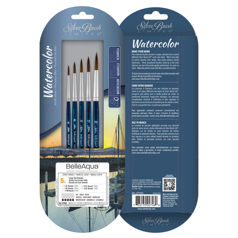 BelleAqua® 5pc Large Size Rounds Set | Short Handle | BA-2706S