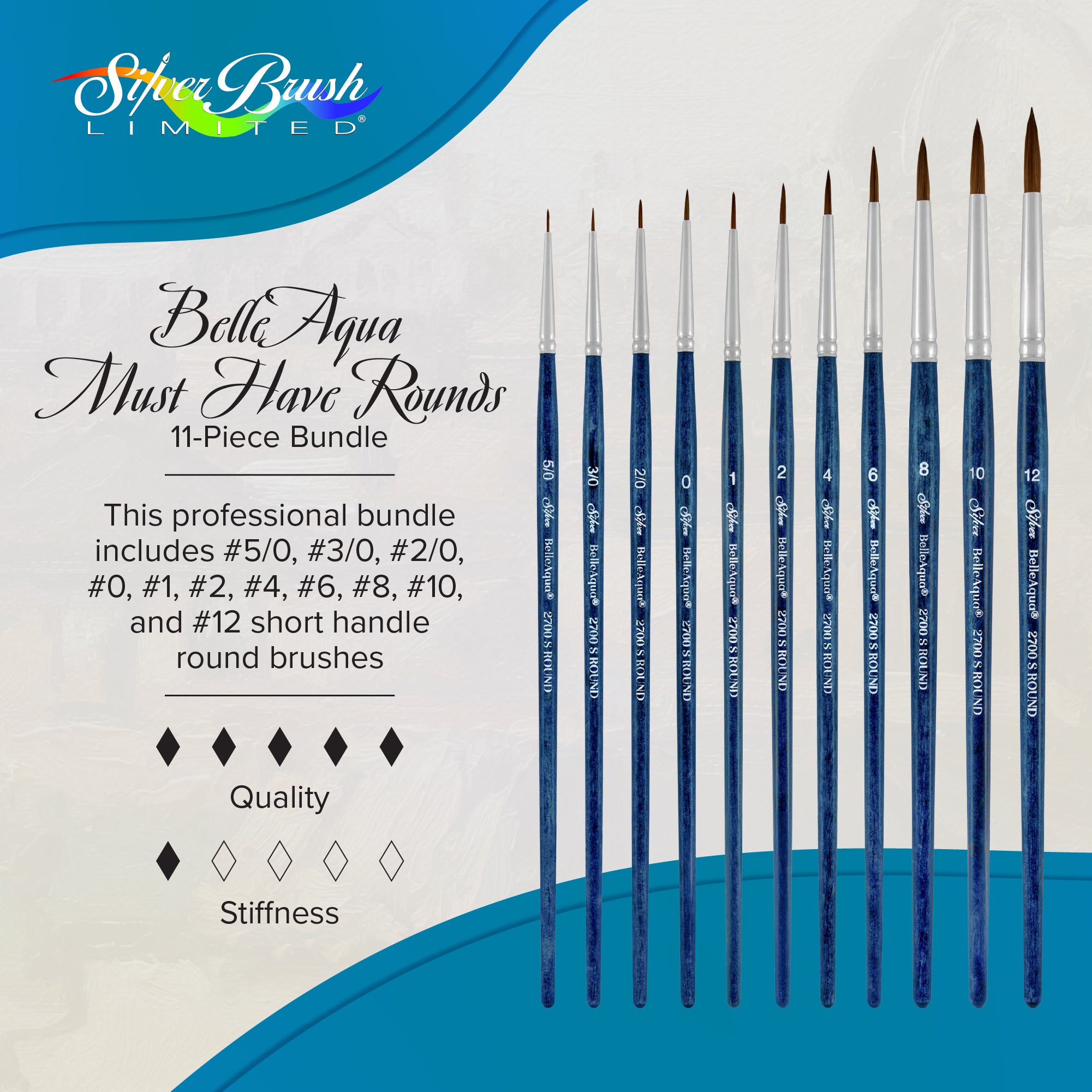 BelleAqua® 11pc Endless Expression Set | Short Handle | BA-2751S