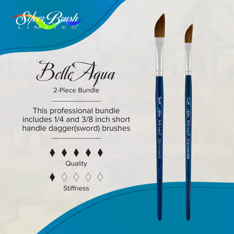 BelleAqua® 2pc Dagger Striper Set | Short Handle | BA-2761S