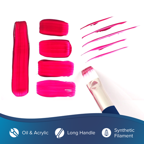 Bristlon® 5pc Flat Brush Set | Long Handle | BR-1951