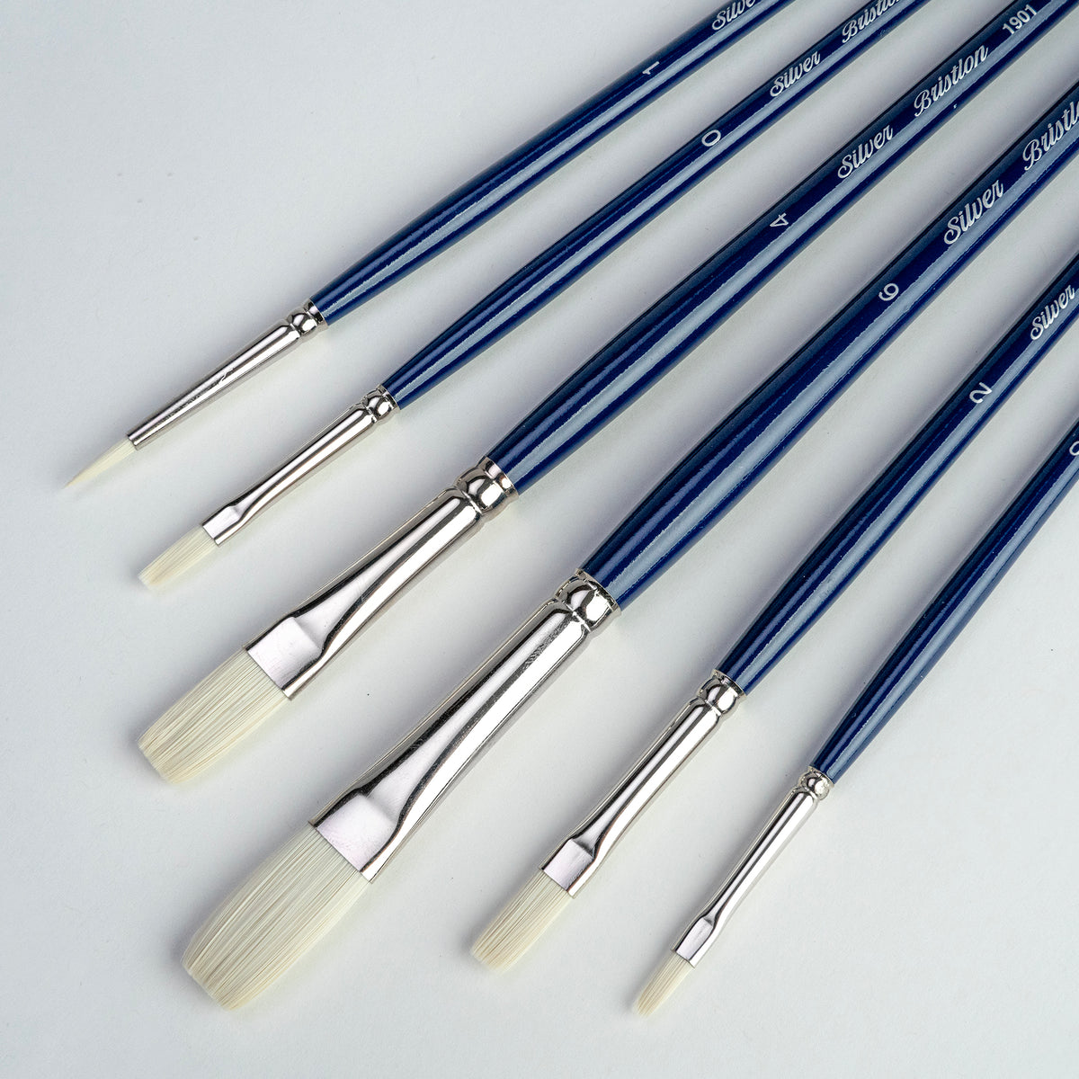Bristlon® 5pc Flat Brush Set | Long Handle | BR-1951