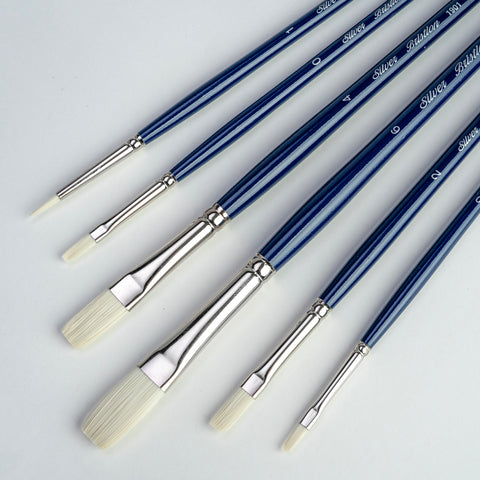 Bristlon® 5pc Flat Brush Set | Long Handle | BR-1951