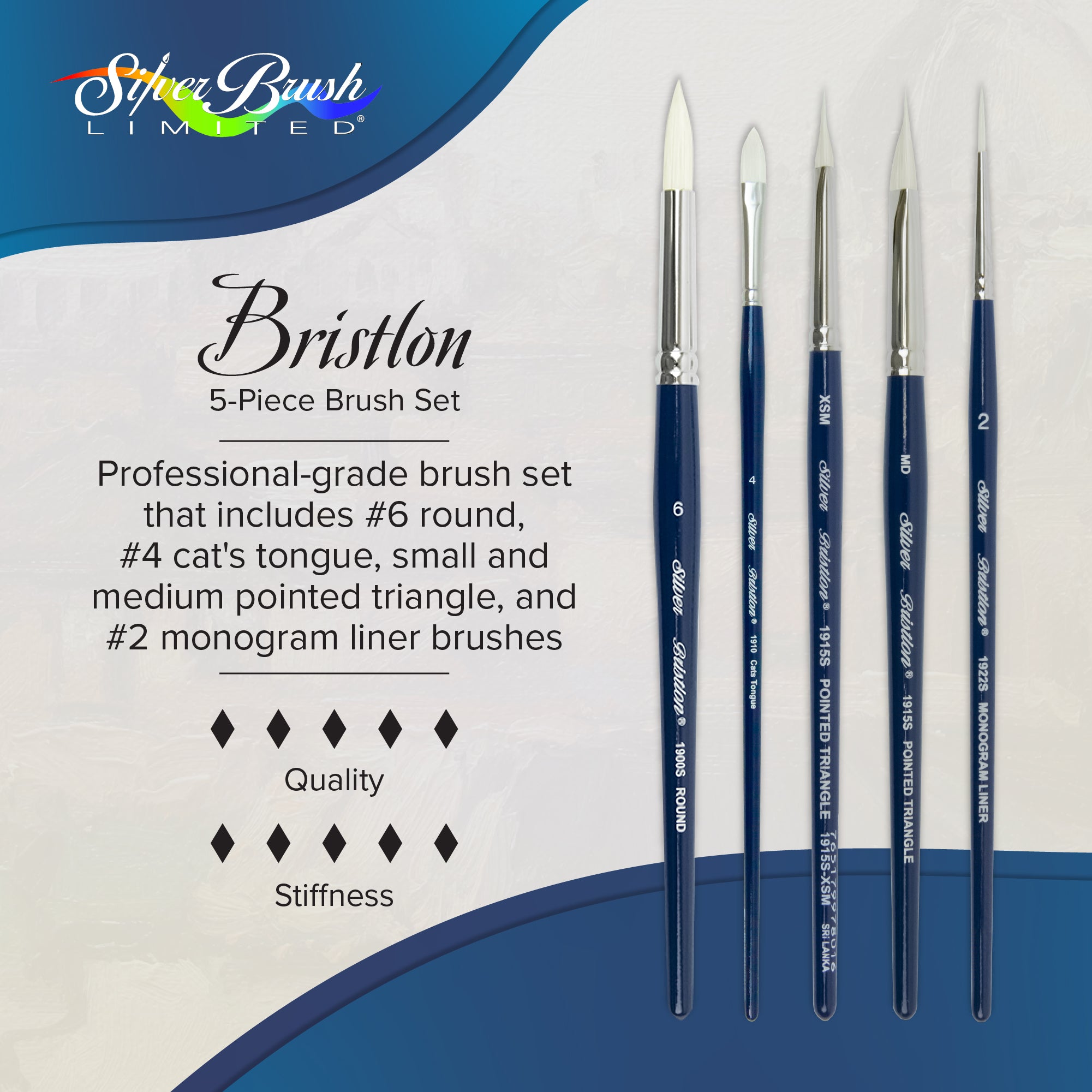 Bristlon® 5pc Variety Set | Short Handle | BR-1956S