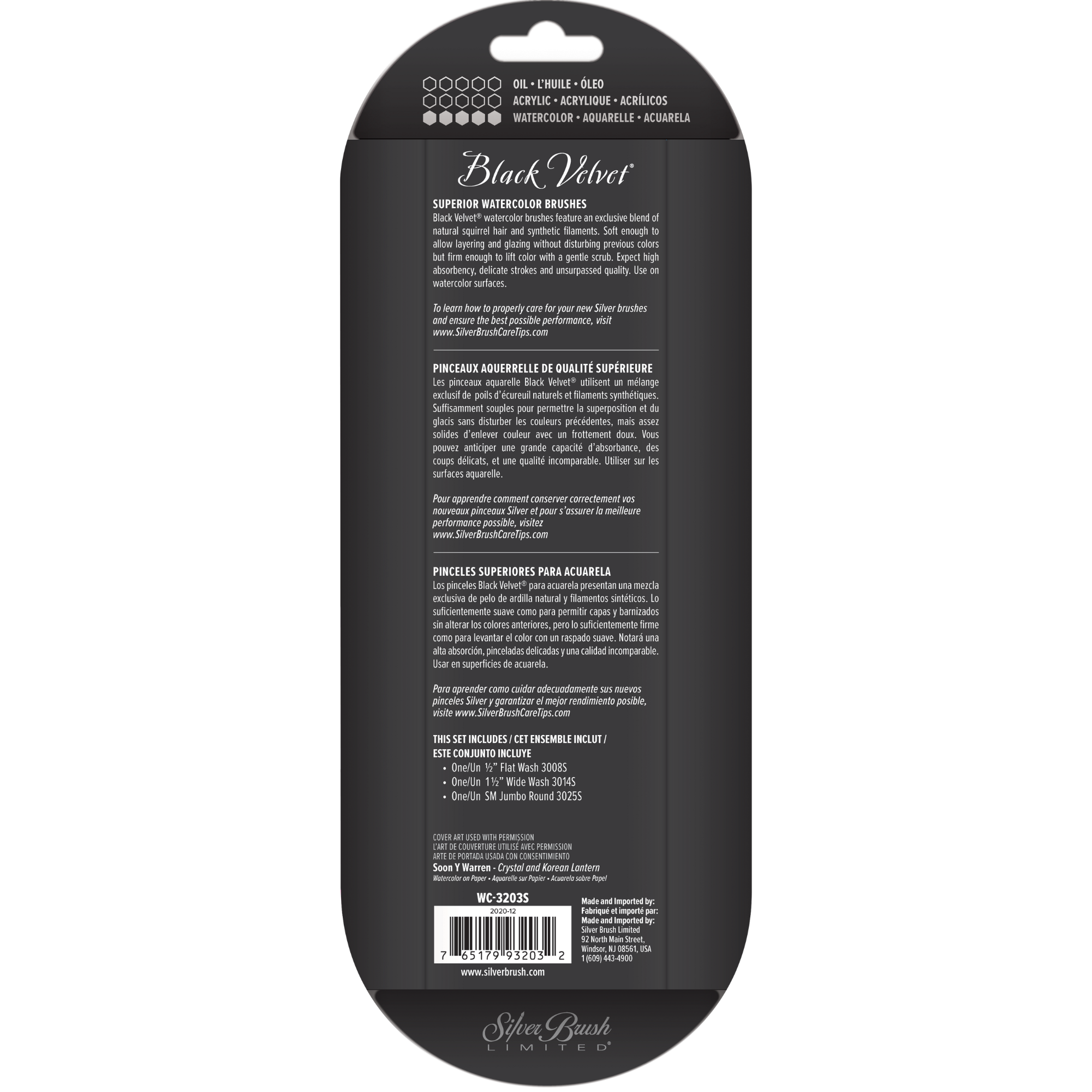 Black Velvet® 3pc Background Painting Set | Short Handle | WC-3203S